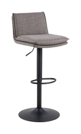 Flynn Bar stool with gas lift, turn, Gray-brown fabric