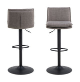 Flynn Bar stool with gas lift, turn, Gray-brown fabric