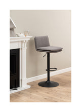 Flynn Bar stool with gas lift, turn, Gray-brown fabric