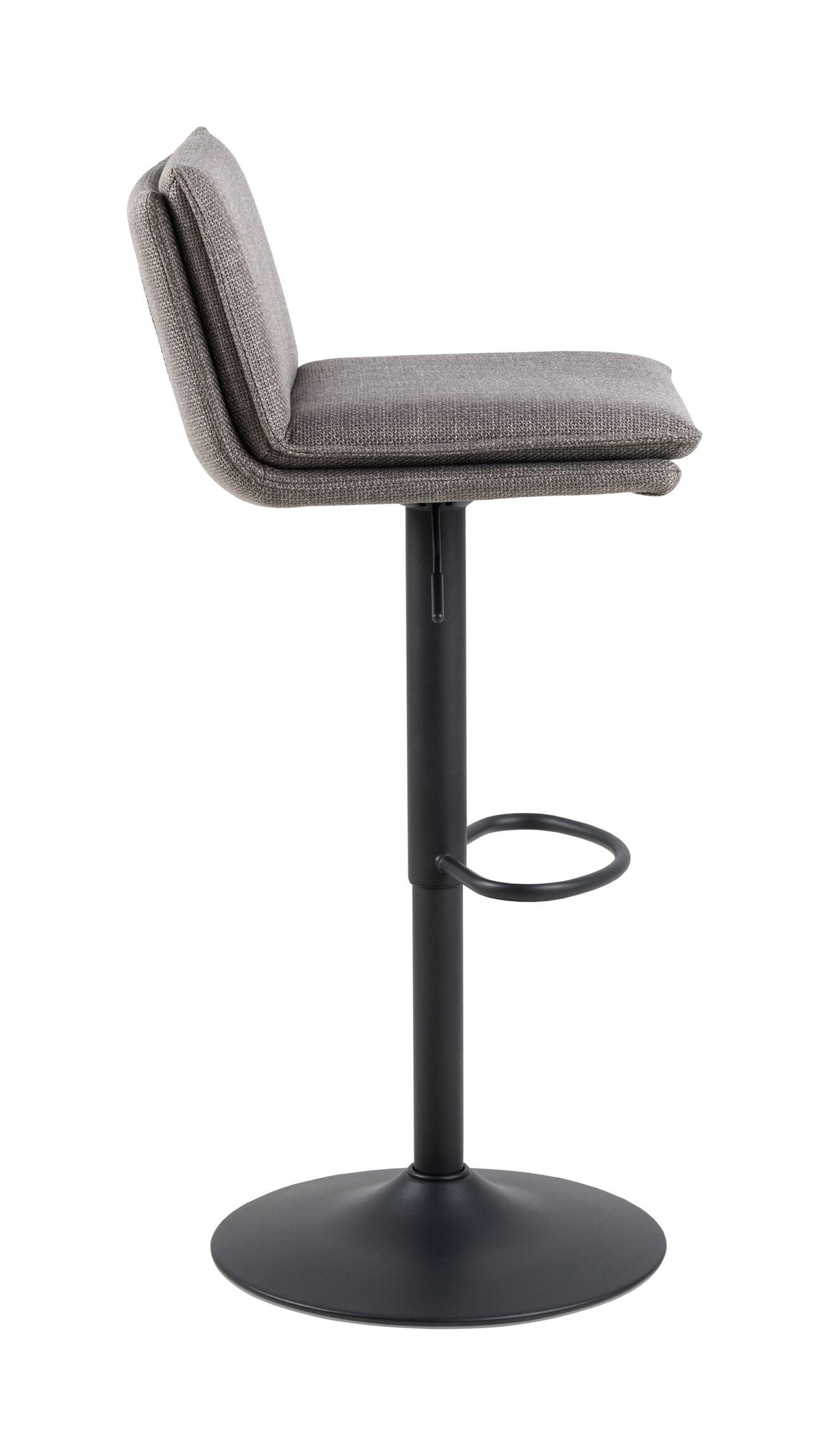 Flynn Bar stool with gas lift, turn, Gray-brown fabric