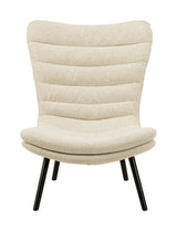 Grafton Armchair with horizontal stitching, Cream fabric