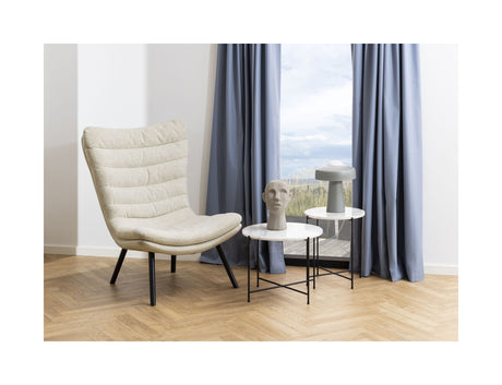 Grafton Armchair with horizontal stitching, Cream fabric