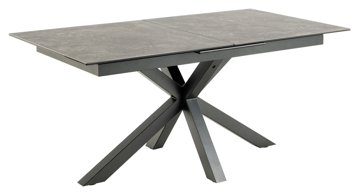 Heaven Dining table with pull-out, Black glass/ceramic, 168/210x90