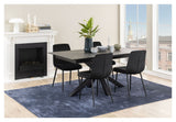 Heaven Dining table with pull-out, Black glass/ceramic, 168/210x90