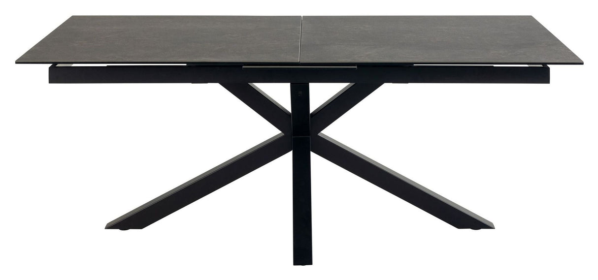 Heaven Dining table with pull-out, Black glass/ceramic, 200/240x100