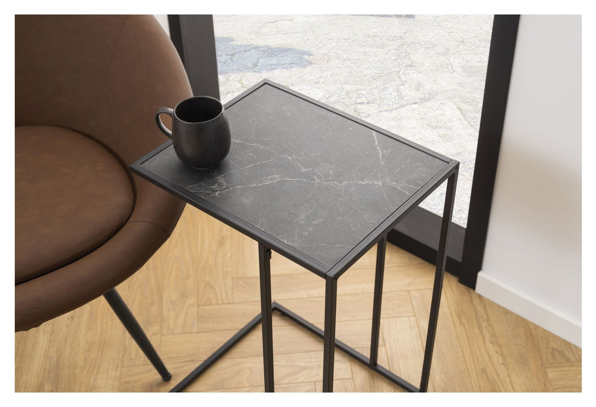 Infinity Side Table, Black MDF, 43x35x63