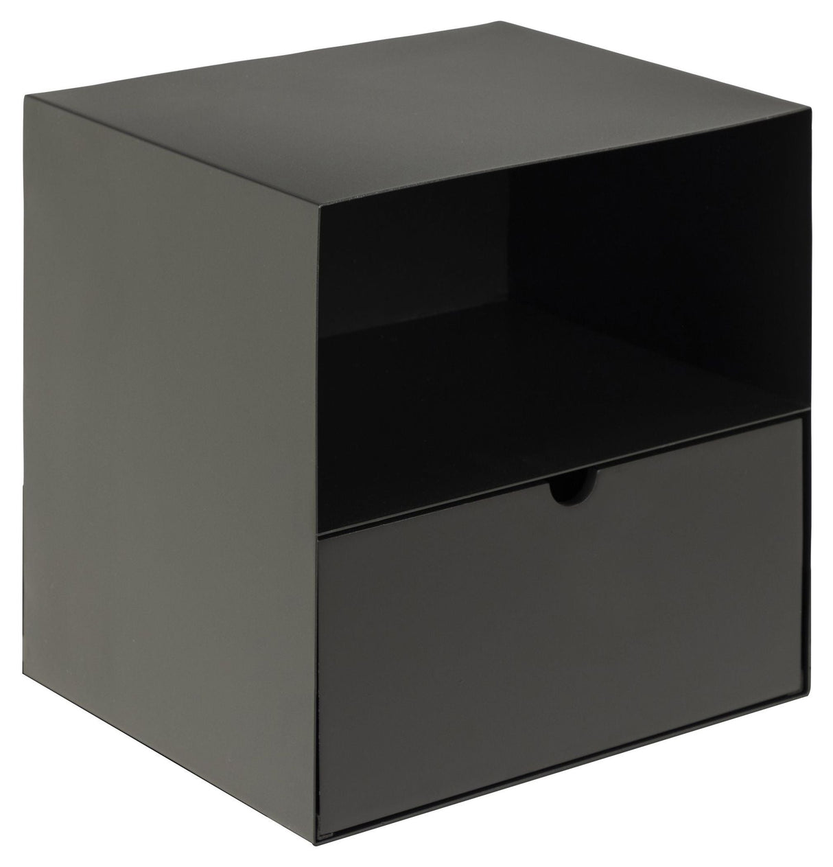 Joliet Bedside table with wall mounting, Black metal