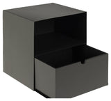 Joliet Bedside table with wall mounting, Black metal