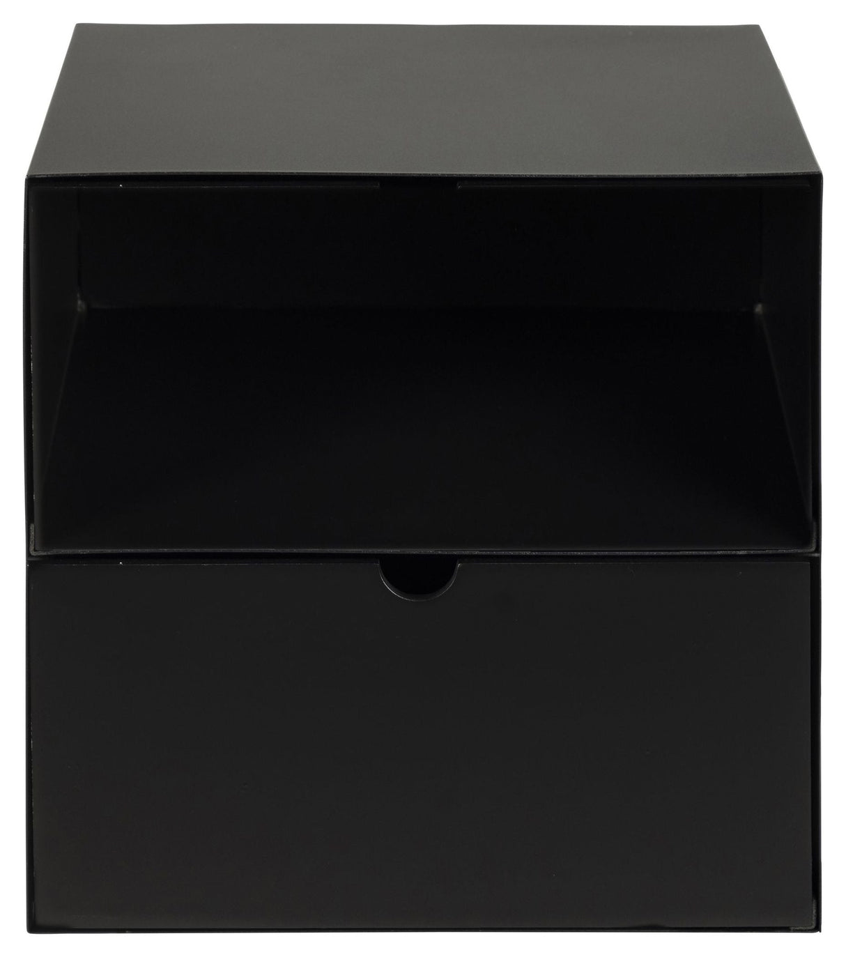 Joliet Bedside table with wall mounting, Black metal