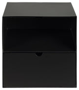 Joliet Bedside table with wall mounting, Black metal