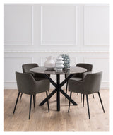 Karen Dining chair with armrests, Gray fabric