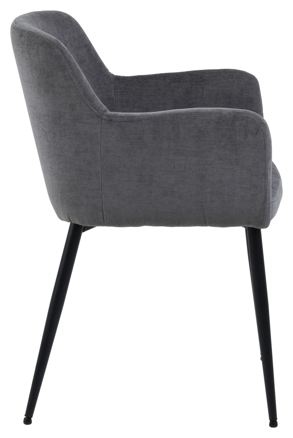 Karen Dining chair with armrests, Gray fabric