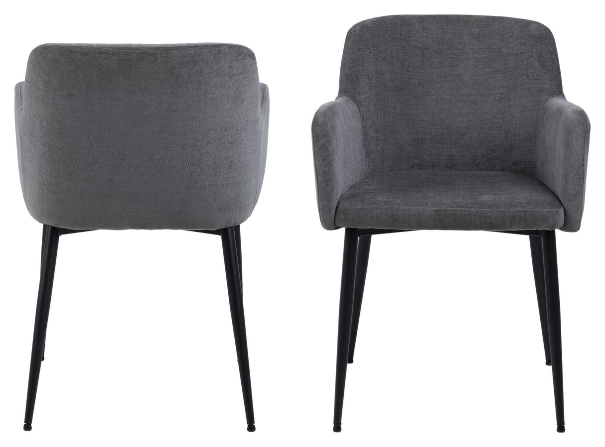 Karen Dining chair with armrests, Gray fabric