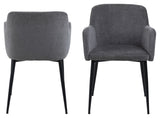 Karen Dining chair with armrests, Gray fabric