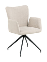 Laura Dining chair with armrests and turns, Beige fabric