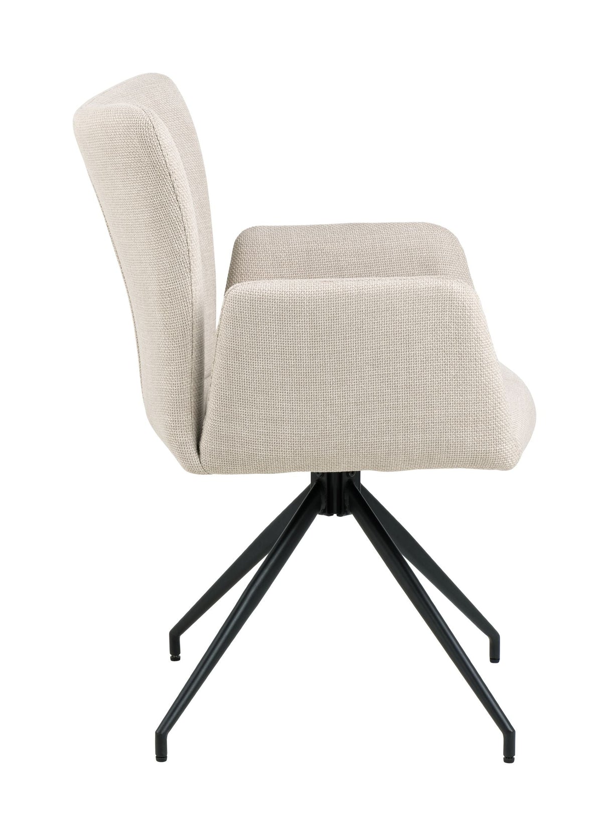 Laura Dining chair with armrests and turns, Beige fabric