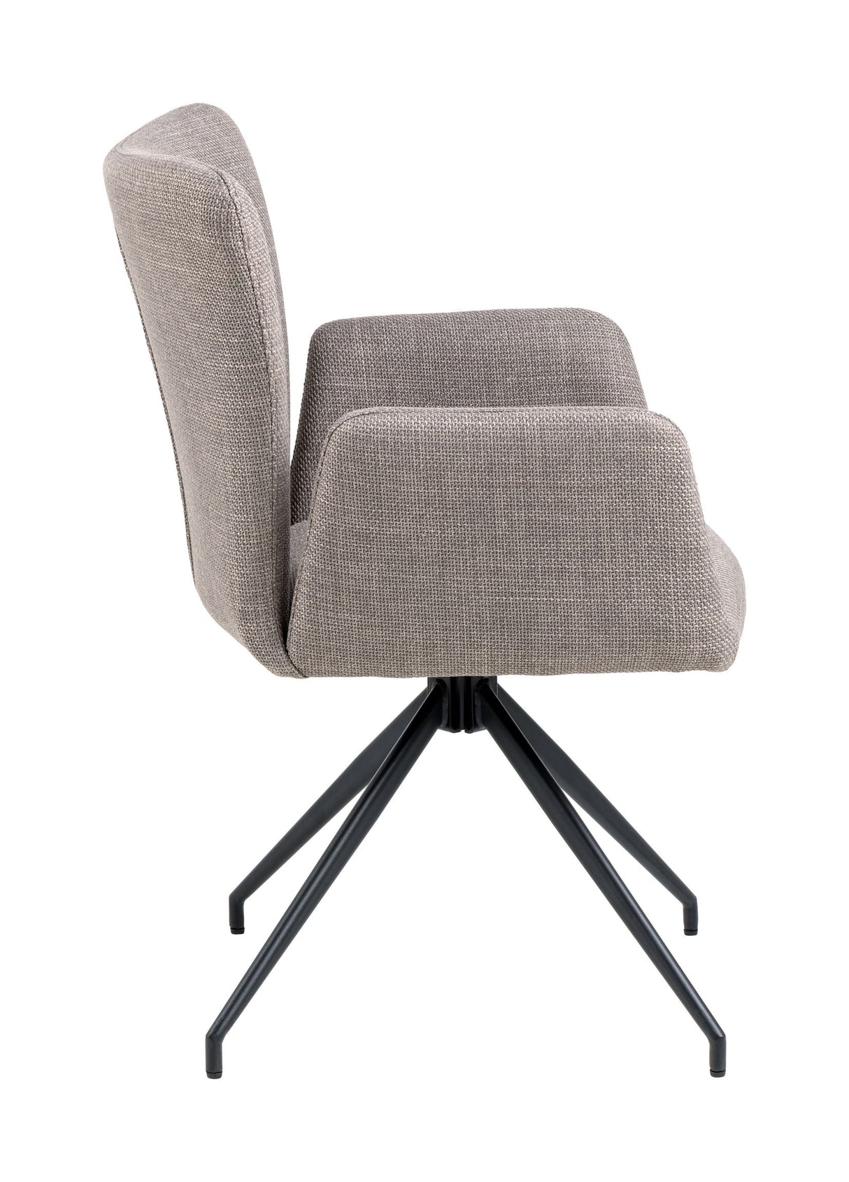 Laura Dining chair with armrests and turns, Light gray fabric