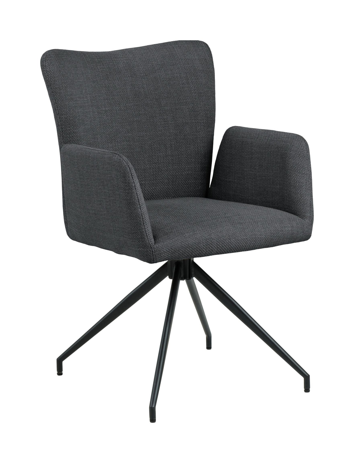 Laura Dining chair with armrests and turns, Dark gray fabric