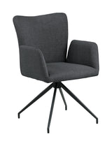 Laura Dining chair with armrests and turns, Dark gray fabric