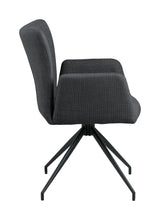 Laura Dining chair with armrests and turns, Dark gray fabric