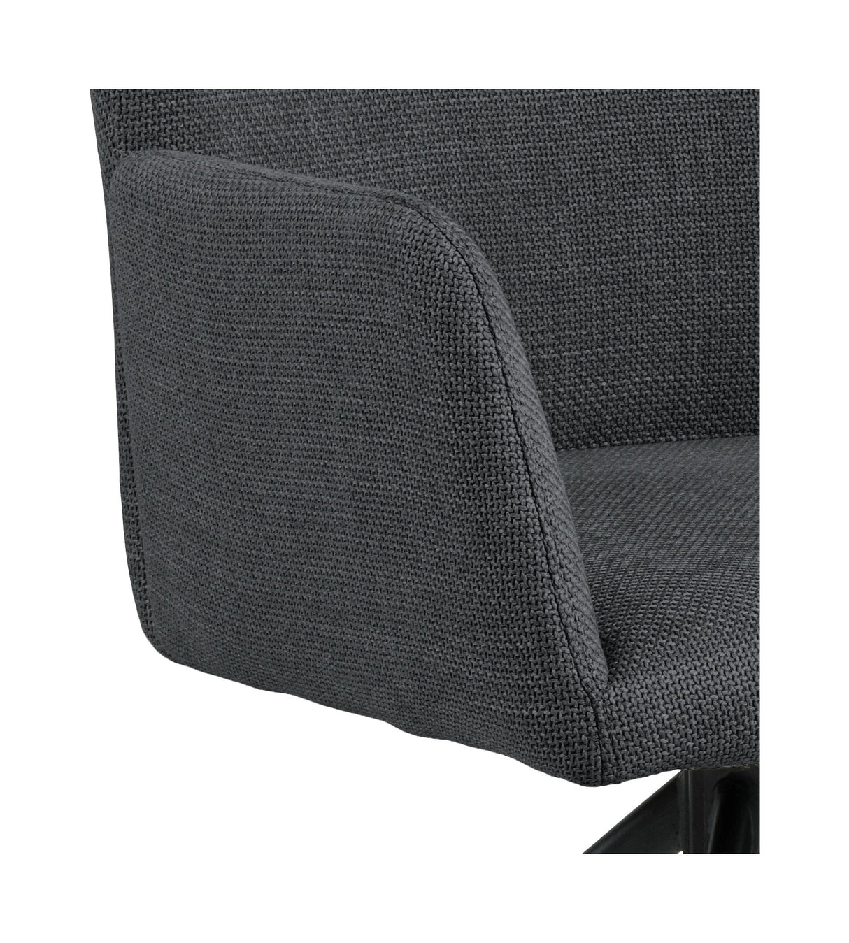 Laura Dining chair with armrests and turns, Dark gray fabric