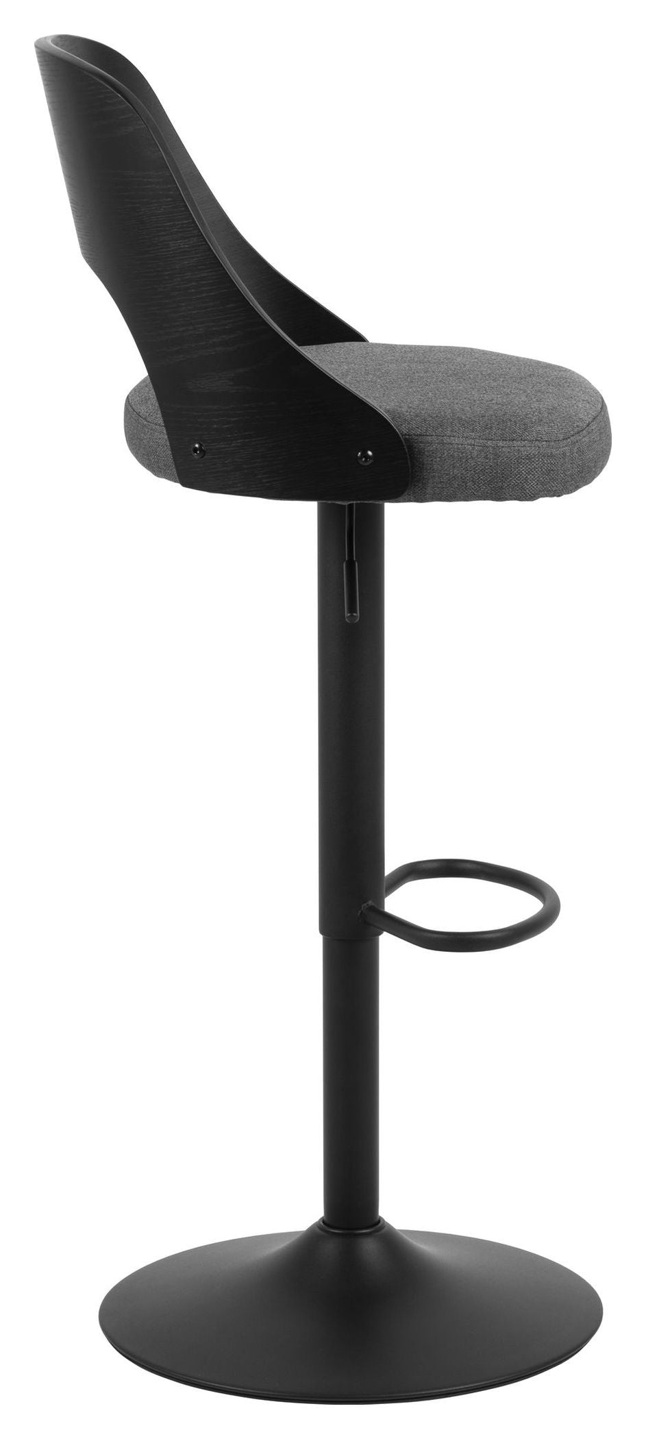 Lucy Barstool with swivel function and gas lift, Dark gray fabric