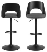 Lucy Barstool with swivel function and gas lift, Dark gray fabric