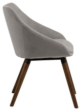 Nils Dining chair with armrests, Gray fabric