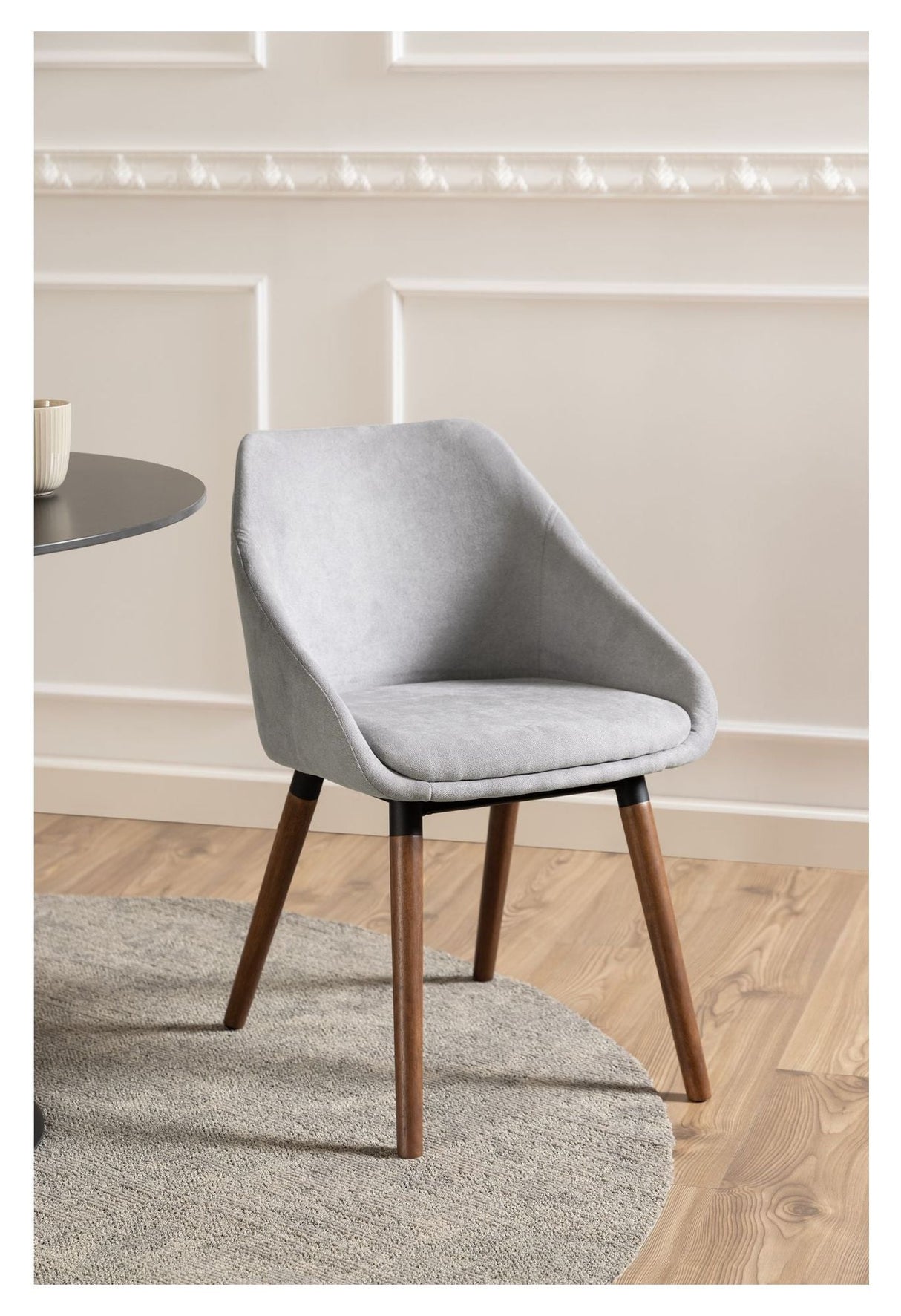 Nils Dining chair with armrests, Gray fabric