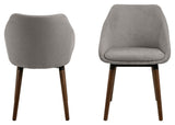 Nils Dining chair with armrests, Gray fabric