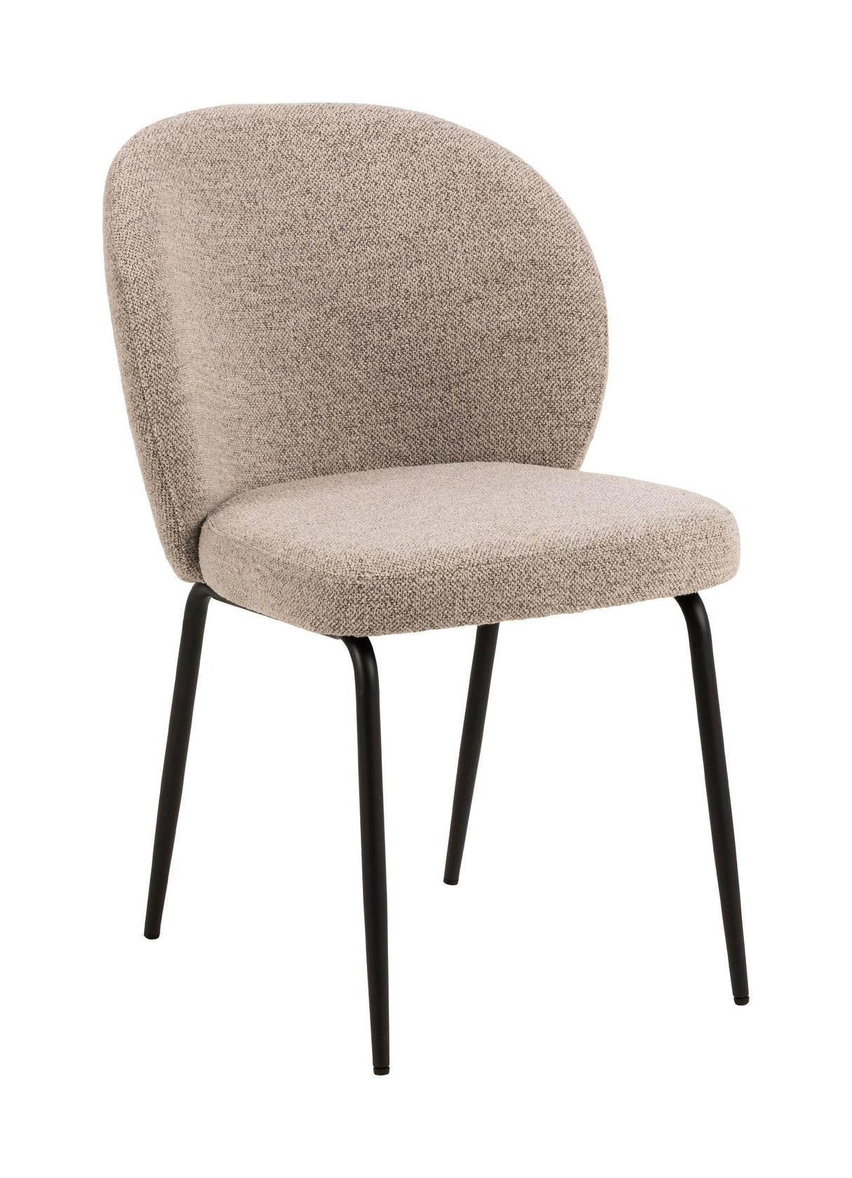 Patricia Dining chair, Beige fabric/legs in matte black metal