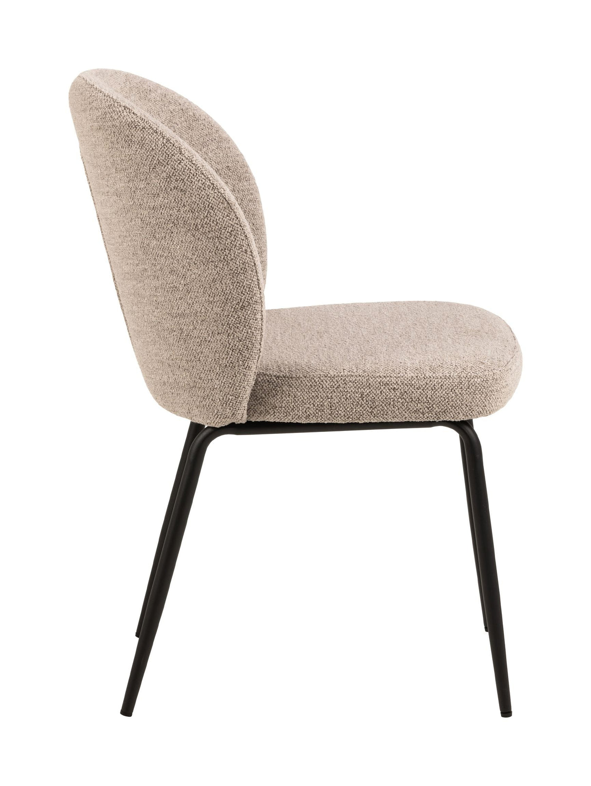 Patricia Dining chair, Beige fabric/legs in matte black metal