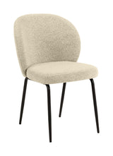 Patricia Dining chair, Cream fabric/legs in matte black metal