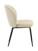 Patricia Dining chair, Cream fabric/legs in matte black metal