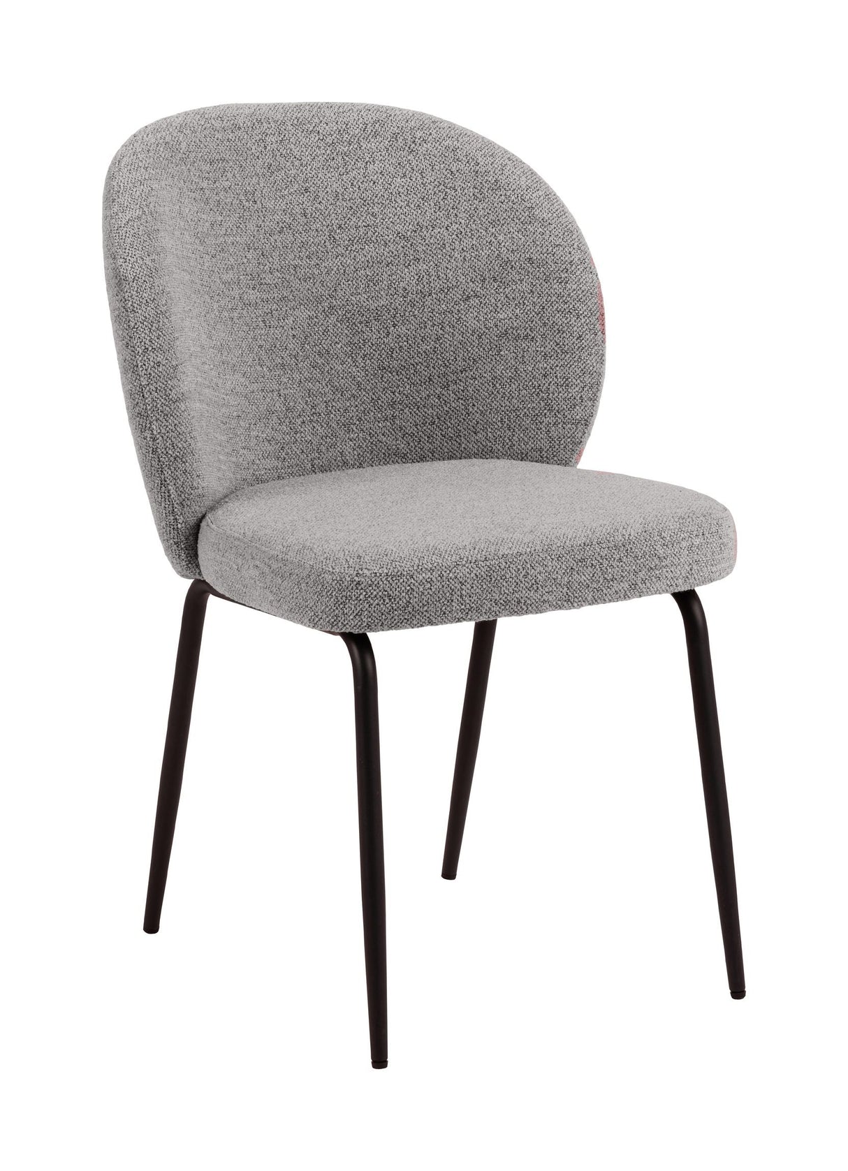 Patricia Dining chair, Gray fabric/legs in matte black metal