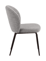 Patricia Dining chair, Gray fabric/legs in matte black metal