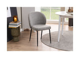 Patricia Dining chair, Gray fabric/legs in matte black metal