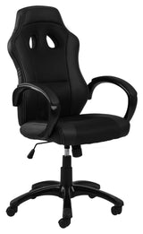 Race Gamer Chair with swivel function and gas lift, Black fabric/PU