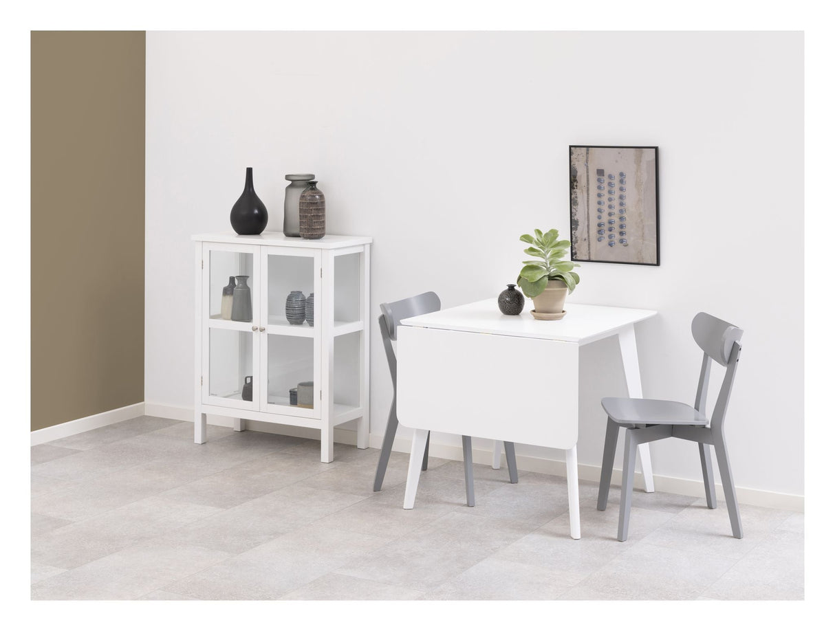 Roxby Dining table with additional plate, White