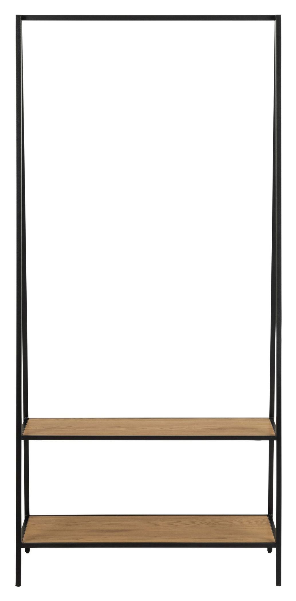 Seaford Clothes rack with shelves, Black metal, 77x37x165