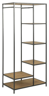 Seaford Clothes rack with shelves, Nature MDF, 77x45x165