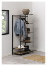 Seaford Clothes rack with shelves, Nature MDF, 77x45x165