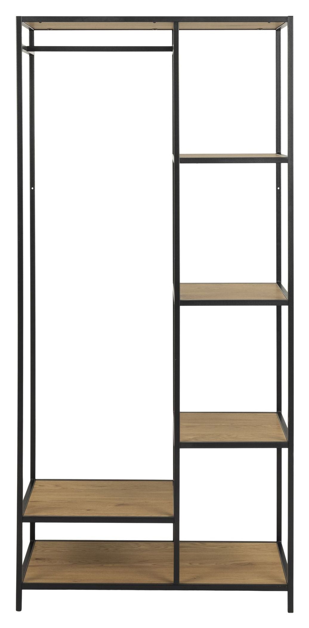 Seaford Clothes rack with shelves, Nature MDF, 77x45x165