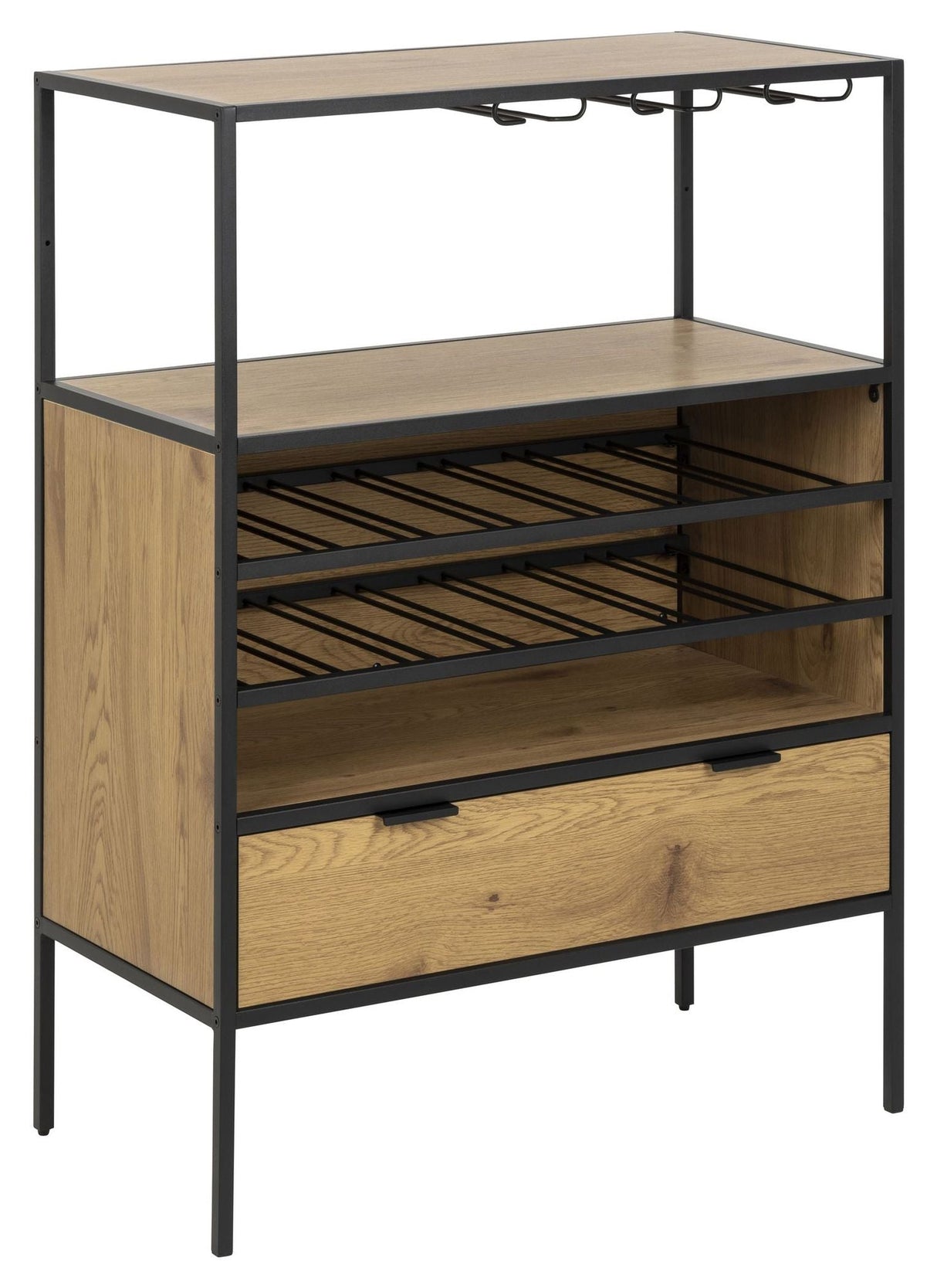 Seaford Cabinet w. 4 shelves, Nature MDF