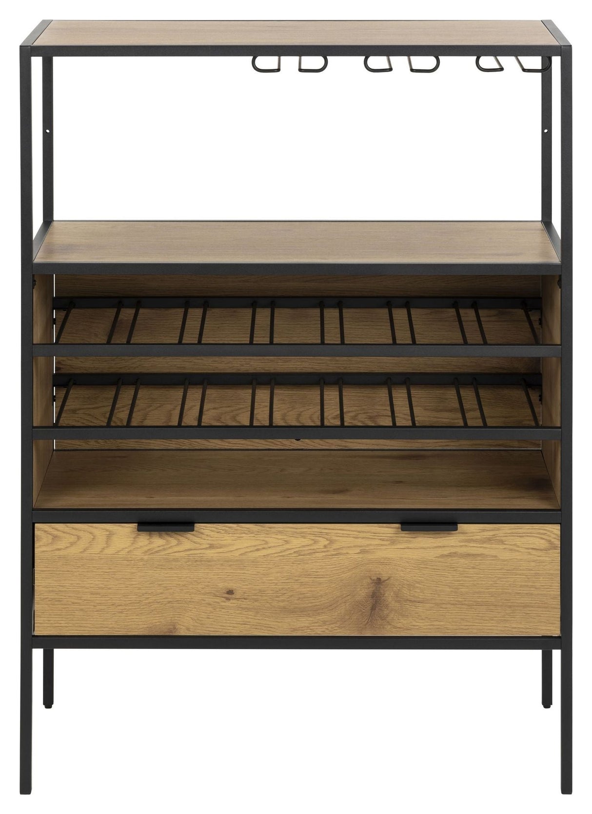 Seaford Cabinet w. 4 shelves, Nature MDF