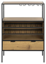 Seaford Cabinet w. 4 shelves, Nature MDF