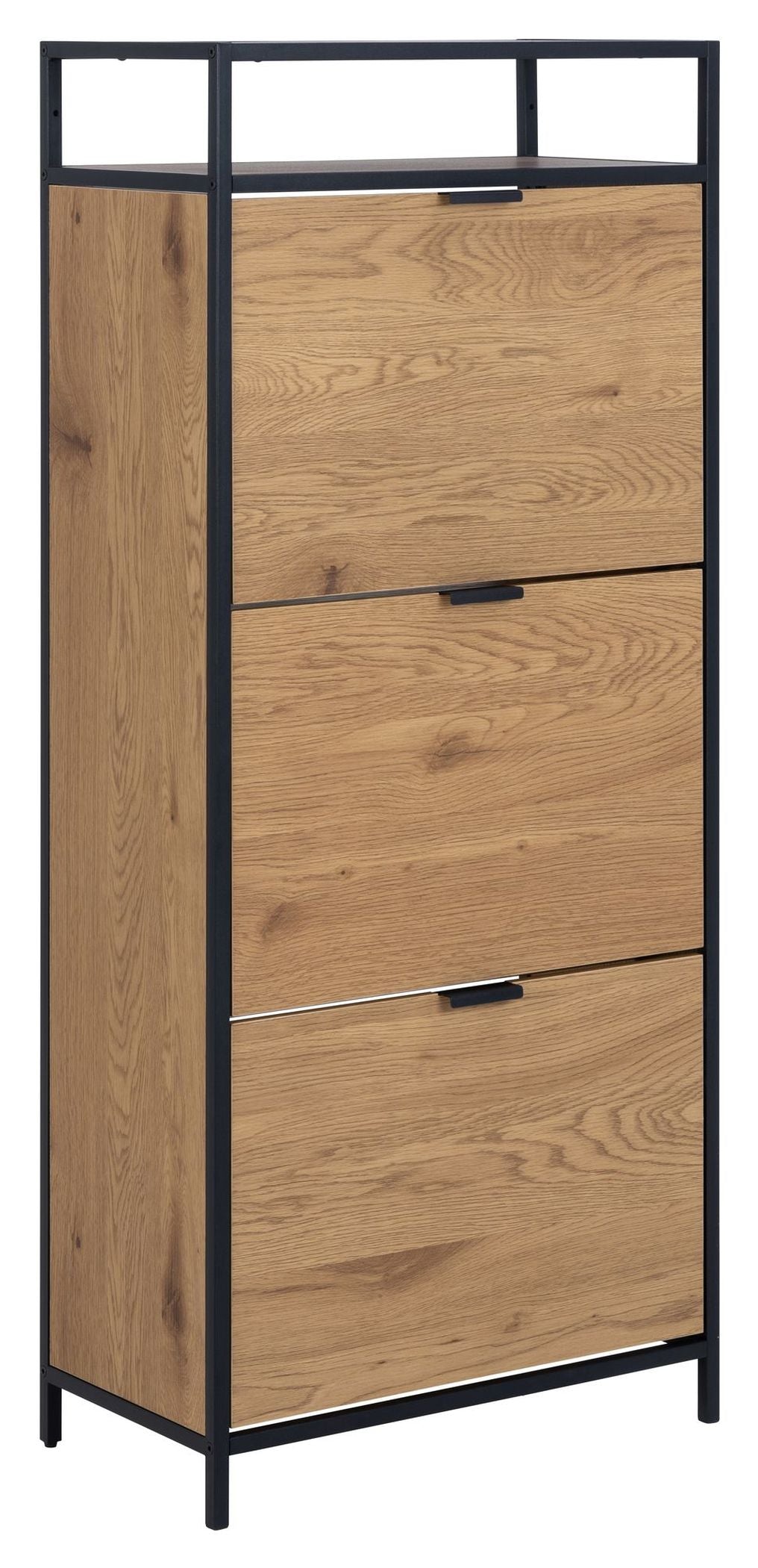 Seaford Shoe Cabinet with 3 shelves, Nature MDF, 56x129