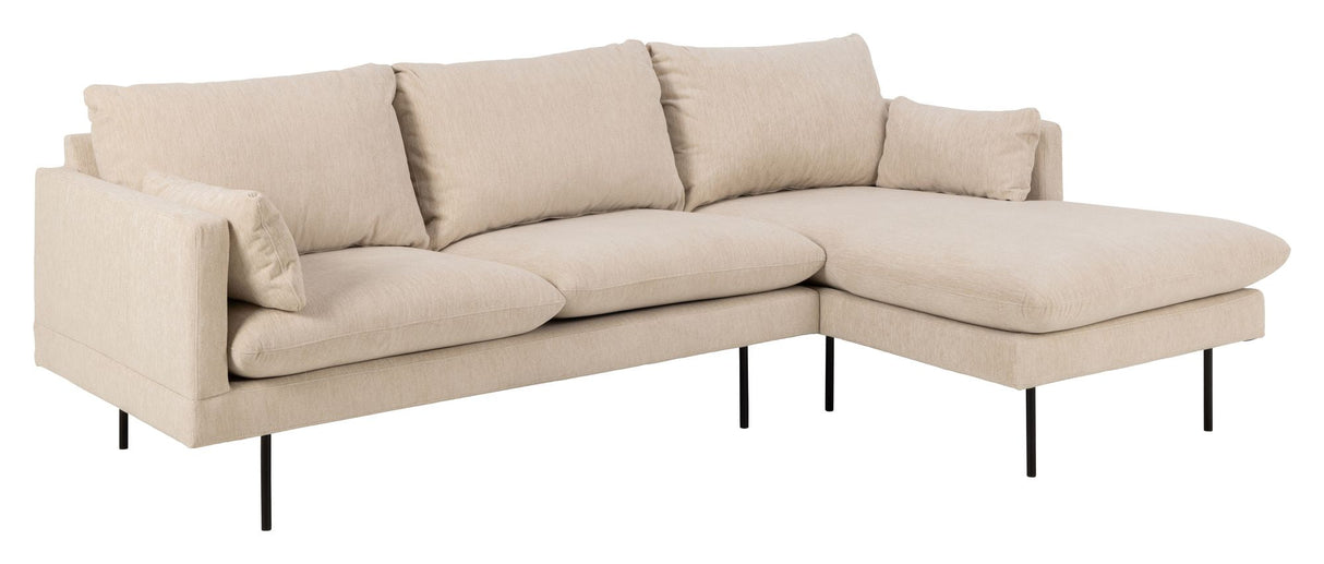 Selena Sofa w. chaise longue Beige, Right facing