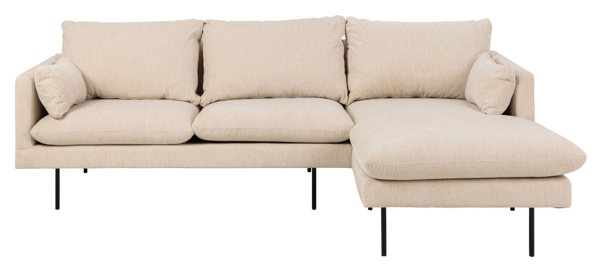 Selena Sofa w. chaise longue Beige, Right facing