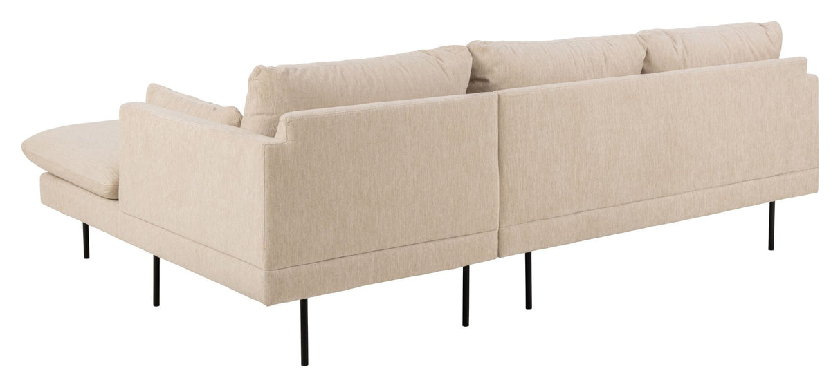 Selena Sofa w. chaise longue Beige, Right facing